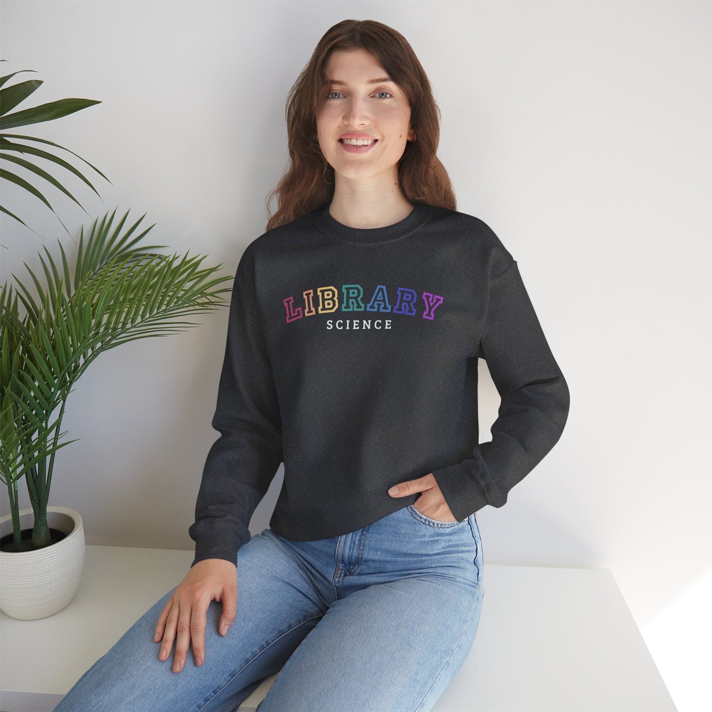 Rainbow Varsity Library Science Crewneck